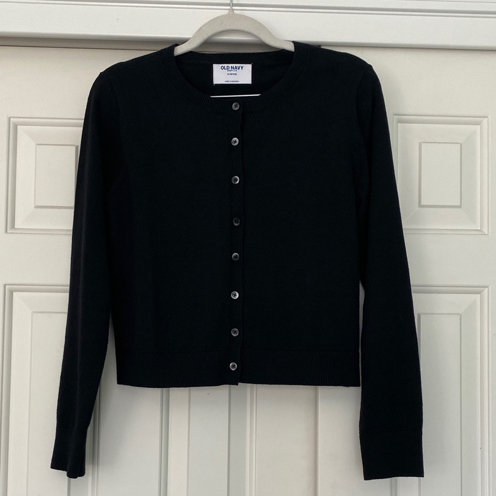 Old Navy Women's Cropped Black Cardigan Sweater